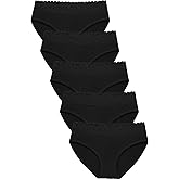 Wealurre Cotton Panties for Women Bikini Underwear Hipster Underpants Lace Briefs Pack