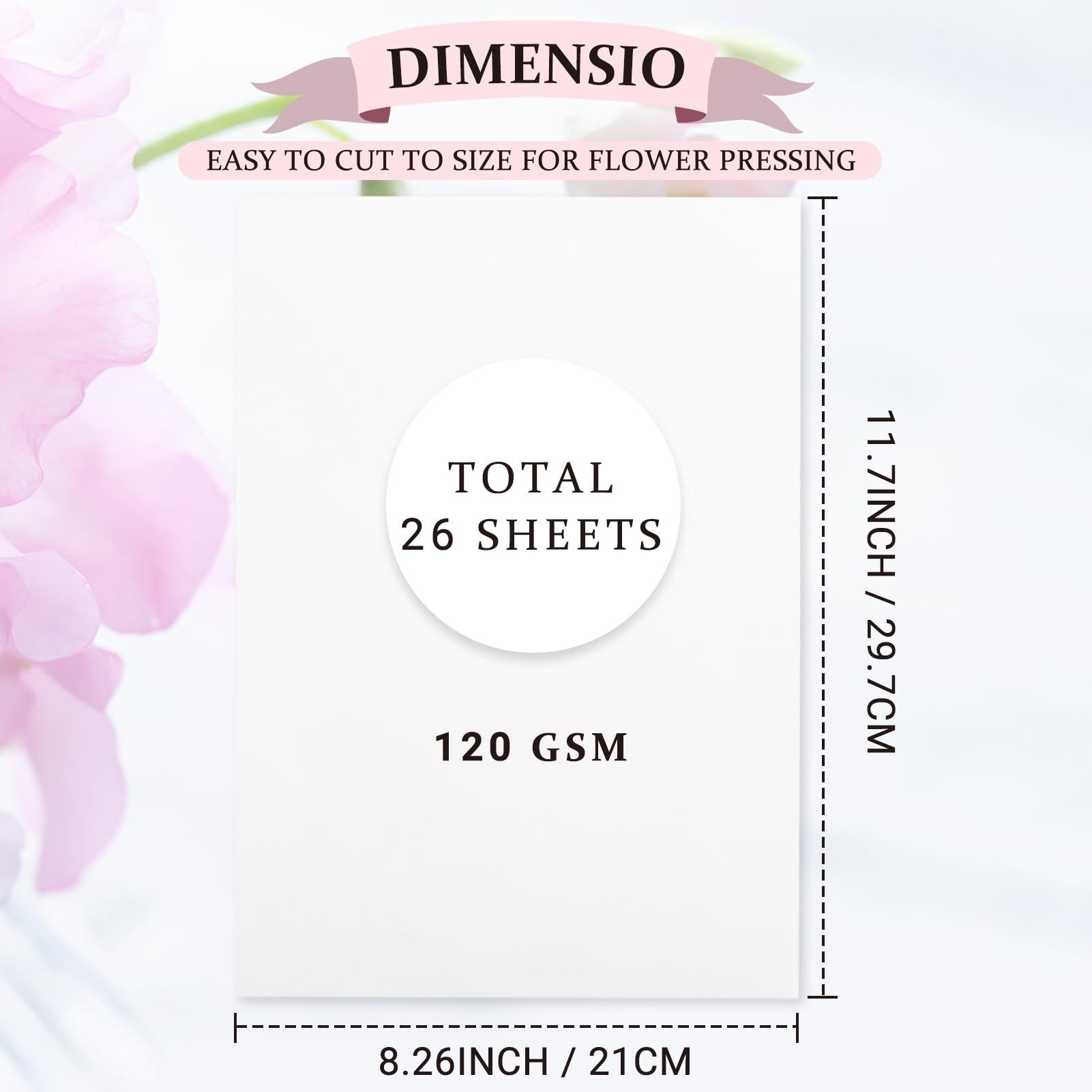 Aboofx 26 Sheets Blotting Paper for Flower Press, Large A4 Highly Absorbent and Reusable Blotter Papers for Flower Press Herbarium Craft 8.26 x 11.8 inch Blotter Paper Sheets