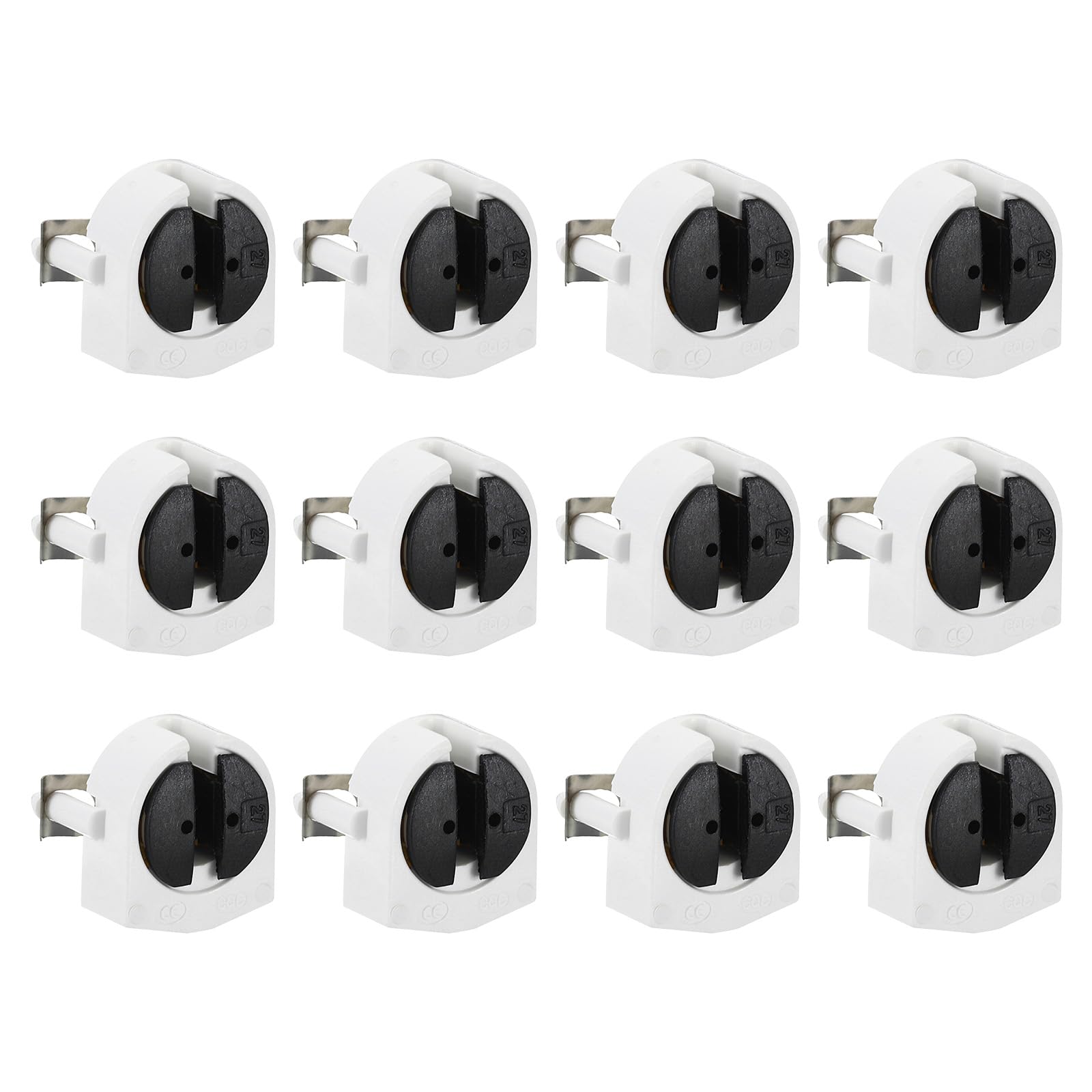 PATIKIL T5 Fluorescent Light Holder, 12 Pack G5 Lamp Base LED Fluorescent Tube Light Socket 500V Non-shunted Turn Type Lamp Holder Replacement, 22x26x17mm