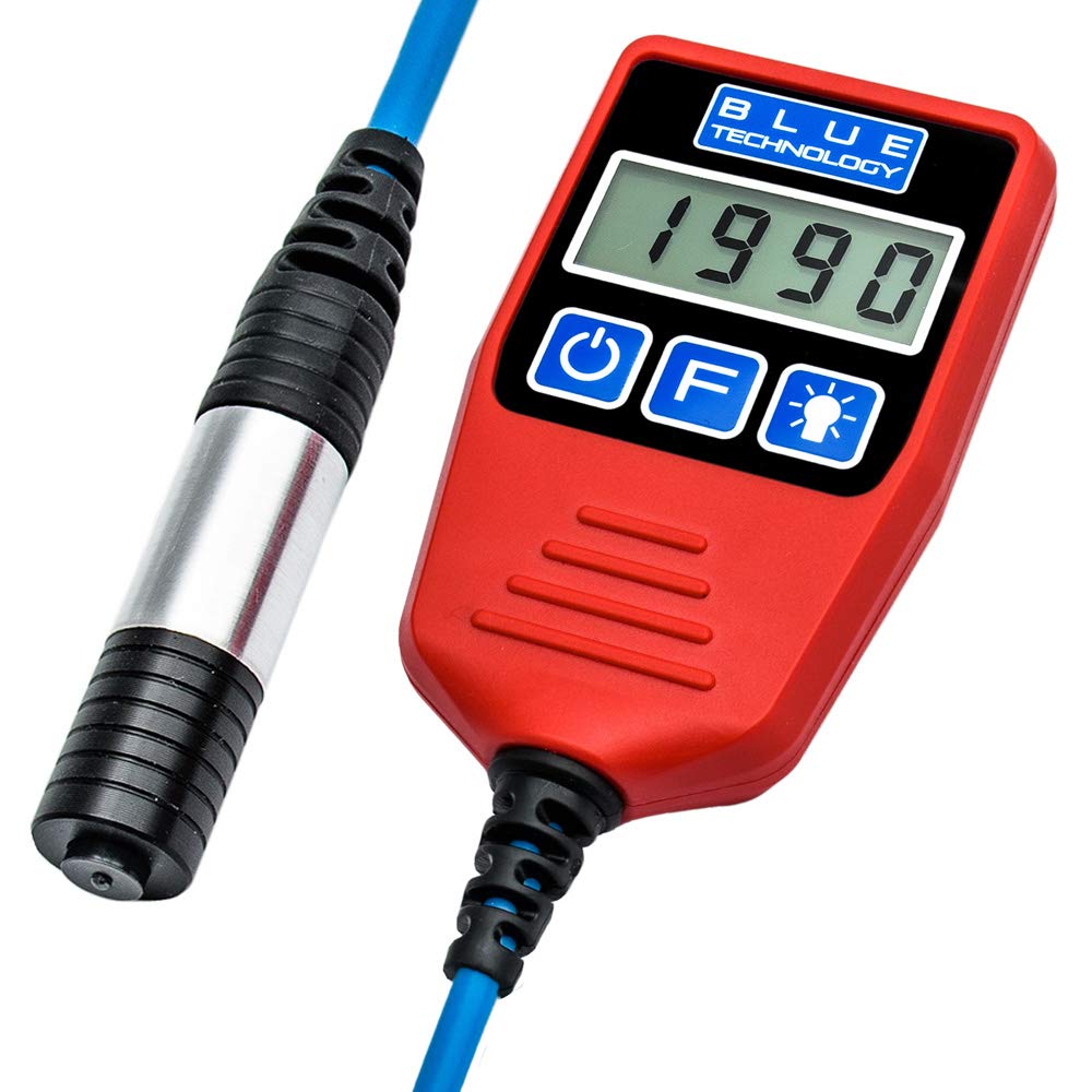 Blue Technology Coating Thickness Gauge for Car P-13-S-AL | Paint Thickness Gauge for Steel and Aluminium Bodies | Paint Meter with Ball Probe on Cable | Paint Tester Measuring Range up to 5000 µm |