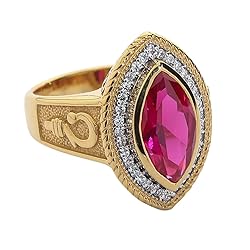 Pastoral's Staff Marquise Red Ruby Womens Bishop