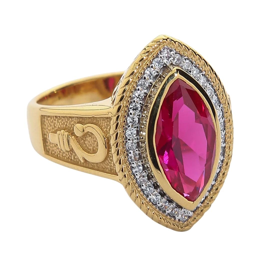 Pastoral's Staff Marquise Red Ruby Womens Bishop