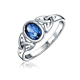 Bling Jewelry Simulated Sapphire Glass Triquetra