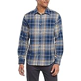Eddie Bauer Flannel Shirts for Men, Mens Button Up Shirts Long Sleeve Cotton Flannel, Husband Birthday Gift, Gifts for Him - Blue X-Large