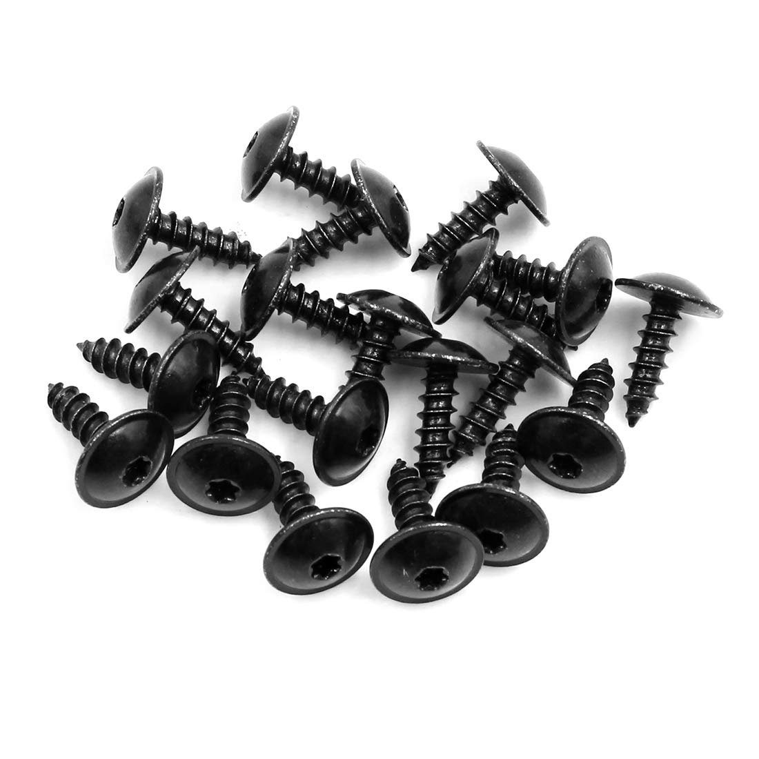 X AUTOHAUX 20pcs 5 x 19.2mm Stainless Steel Screw for Car Bumper License Plate