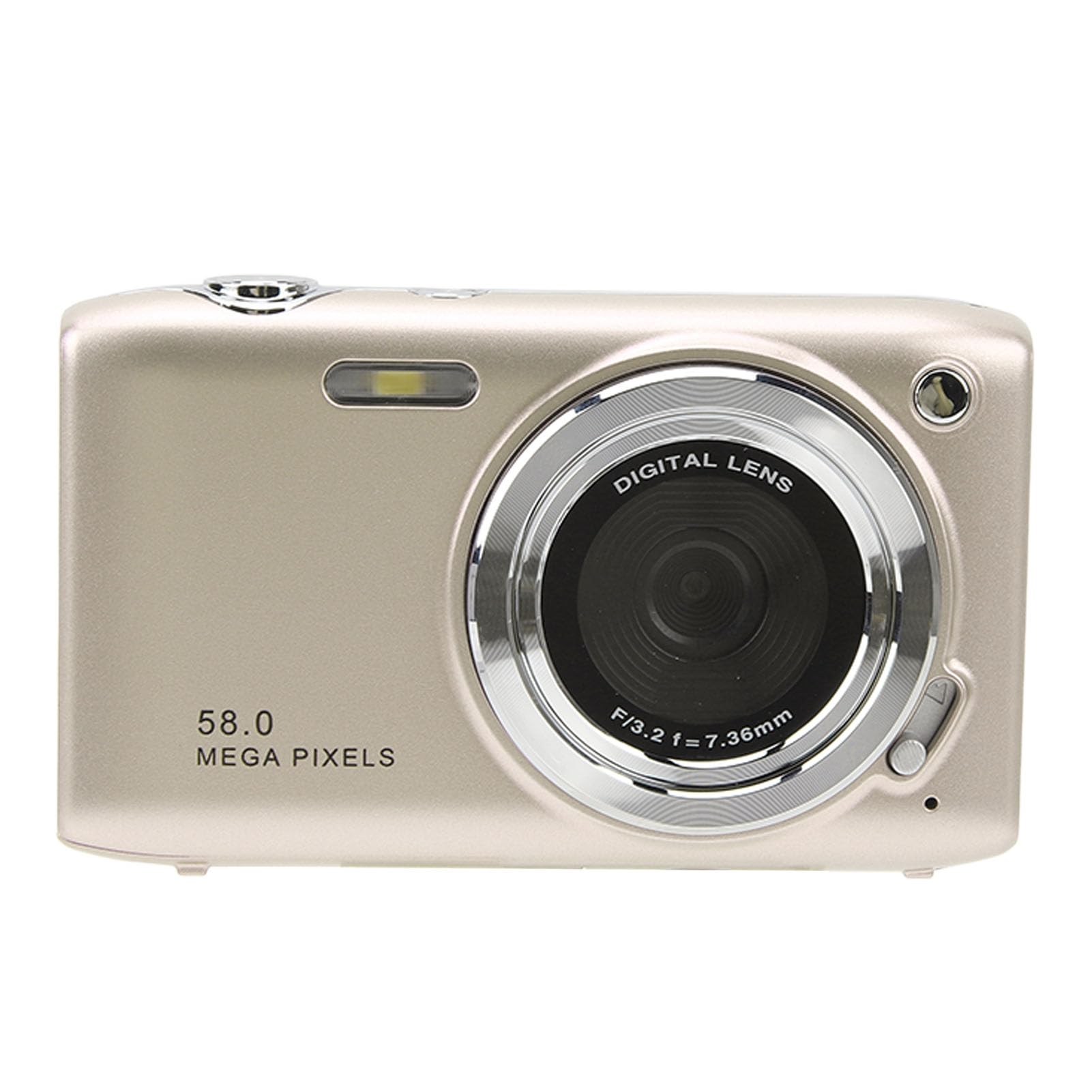 Digital Camera, 58MP 4K HD 16X Zoom Fixed Macro Timed Photography Video Camera, 2.88 Inch TFT Screen, for Kids Boys Girls (Golden)