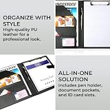 H&S A4 Clipboard Folder Conference Padfolio PU Leather with Pad Pen Holder view 2