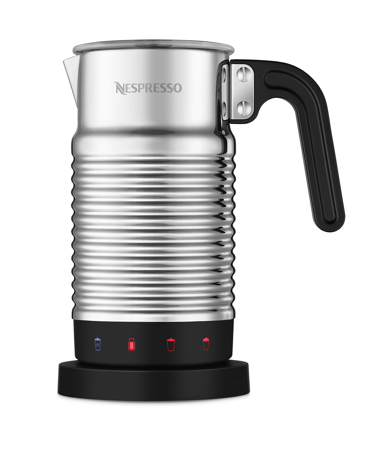 NESPRESSO Aeroccino 4 Milk Frother, Electric Foam Maker for 120 ml creamy milk foam and 240 ml hot milk, dishwasher-safe frother, Silver