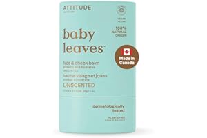 ATTITUDE Plastic-Free Face and Cheek Balm Bar for Baby, Made in Canada, EWG Verified, Dermatologically Tested, Made with Natu