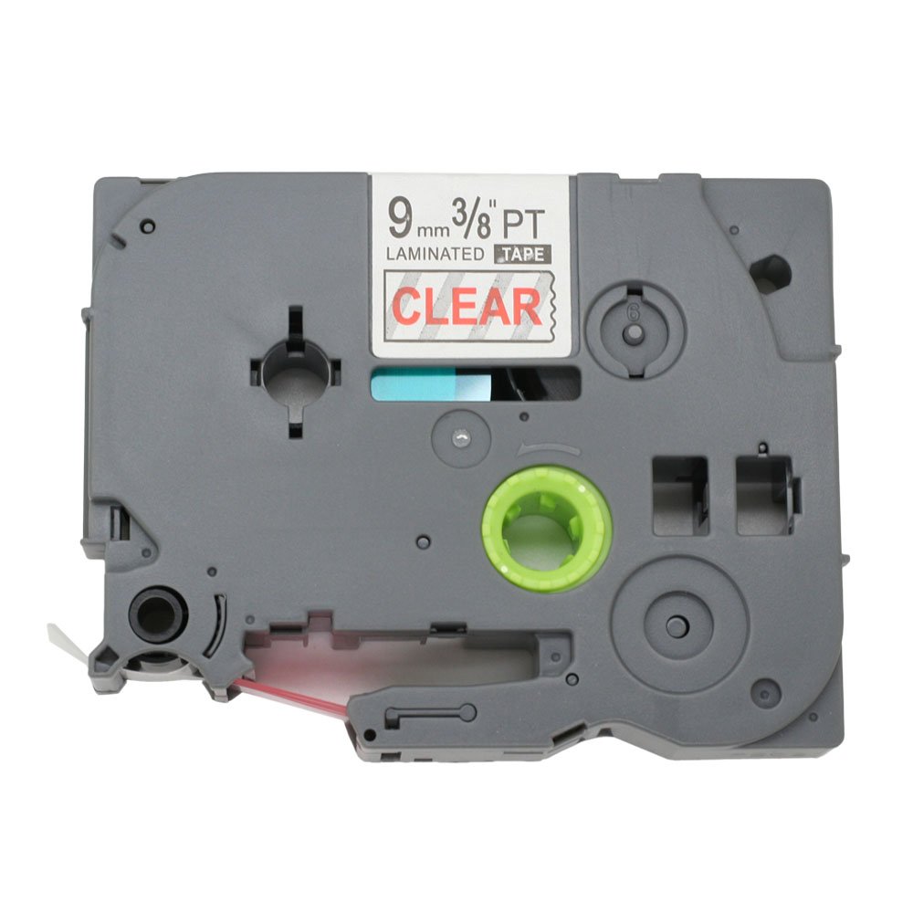 Fassport 1 Pack Red on Clear Label Tape Compatible for Brother P-Touch TZ 122 TZe 122 9mm 3/8"