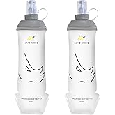 N NEVO RHINO 2PCS Soft Flask, 17oz/500ml TPU Running Water Bottle for Hydration Vests and Running Packs, Leak-proof BPA-Free Collapsible Water Bottles for Running, Hiking, Cycling, Climbing