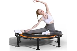 FITINONE 40"/48" Foldable Mini Trampoline Load 330lbs,Portable Exercise Rebounder with Durable Bungee Band,Fitness Trampoline for Adults and Kids