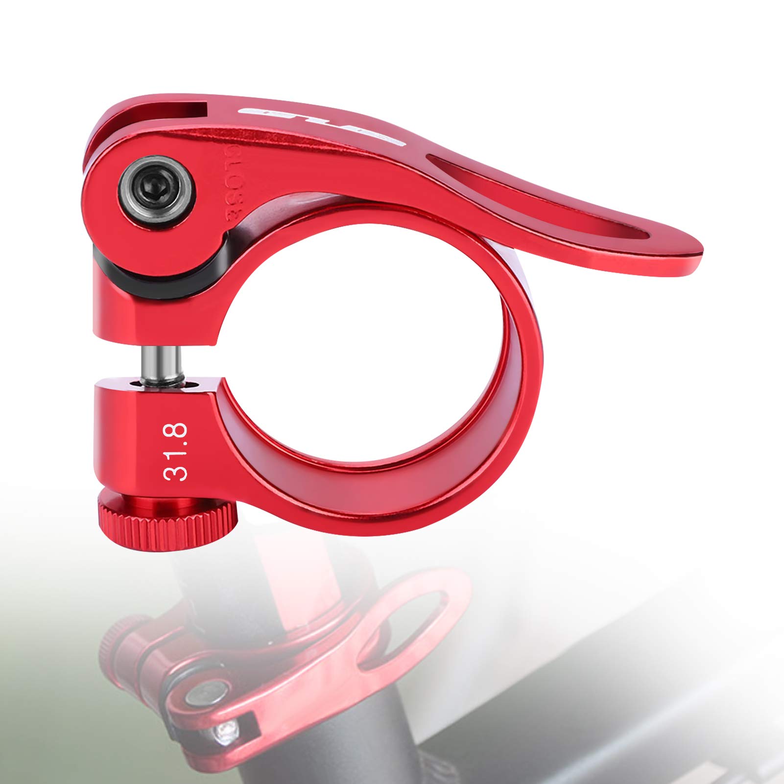 Quick Release Seatpost Clamp, 31.8mm Aluminium Alloy Seatpost Collar Bike Seat Post Clamp(Red)