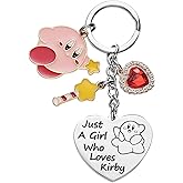 Kirby Merch Cute Keychain Cartoon Video Game Character Gifts for Teenager Girls Daughter Women Birthday Gift Keyring