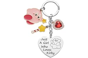 MELIX HOME Kirby Merch Cute Keychain Cartoon Video Game Character Gifts for Teenager Girls Daughter Women Birthday Gift Keyring