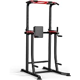 Streamnova Pull Up Bar Free Standing,Power Tower Pull Up And Dip Bar | Triangular support enhances stability, 6-level height 