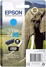 Epson 24XL Cyan Elephant High Yield Claria Photo HD Ink Cartridge