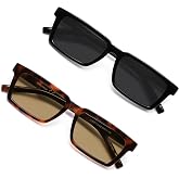 VANLINKER Retro Rectangular Polarized Sunglasses for Men Women VL9877 | Trendy Rave 90s Vintage Narrow Y2K Square Frame UV400,Sun Glasses for Driving Beach Daily Wear