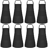 Morcheiong 8/12/24 Pack Adjustable Kids Apron Bulk with 2 Pockets Toddler Apron Kids Painting Aprons for Baking Painting