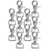 Jeffers Trigger Snap Scissor Snap Clip with Swivel Square Eye 2.5" – Nickel Plated Die Cast for Rope, Pet Leash, Harness, Keychain, DIY Crafts, Camping, Tools, Utility Use - 3/4" 10 Pack