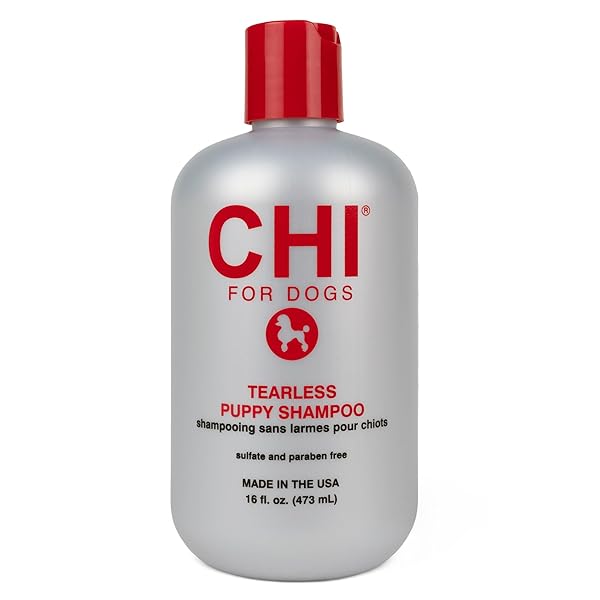 CHI FOR DOGS TEARLESS PUPPY SHAMPOO FOR DOGS, 16 OZ | BEST GENTLE TEARLESS PUPPY SHAMPOO | SULFATE & PARABEN FREE, PH BALANCED FOR DOGS, MADE IN USA