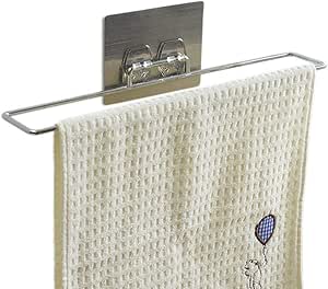 Toallero Kurelle. Toallero sin tornillos para montar en la pared, autoadhesivo, ideal para paños de cocina (30 cm de ancho)