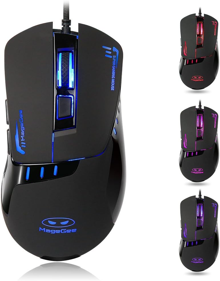 Ergonomic Gaming Mouse 3200 DPI Sensor Comfortable grip Multi-colored USB cable mouse for PC Mac