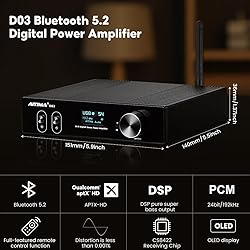 AIYIMA D03 Bluetooth 5.0 DAC Amplifier 150 Watt x 2