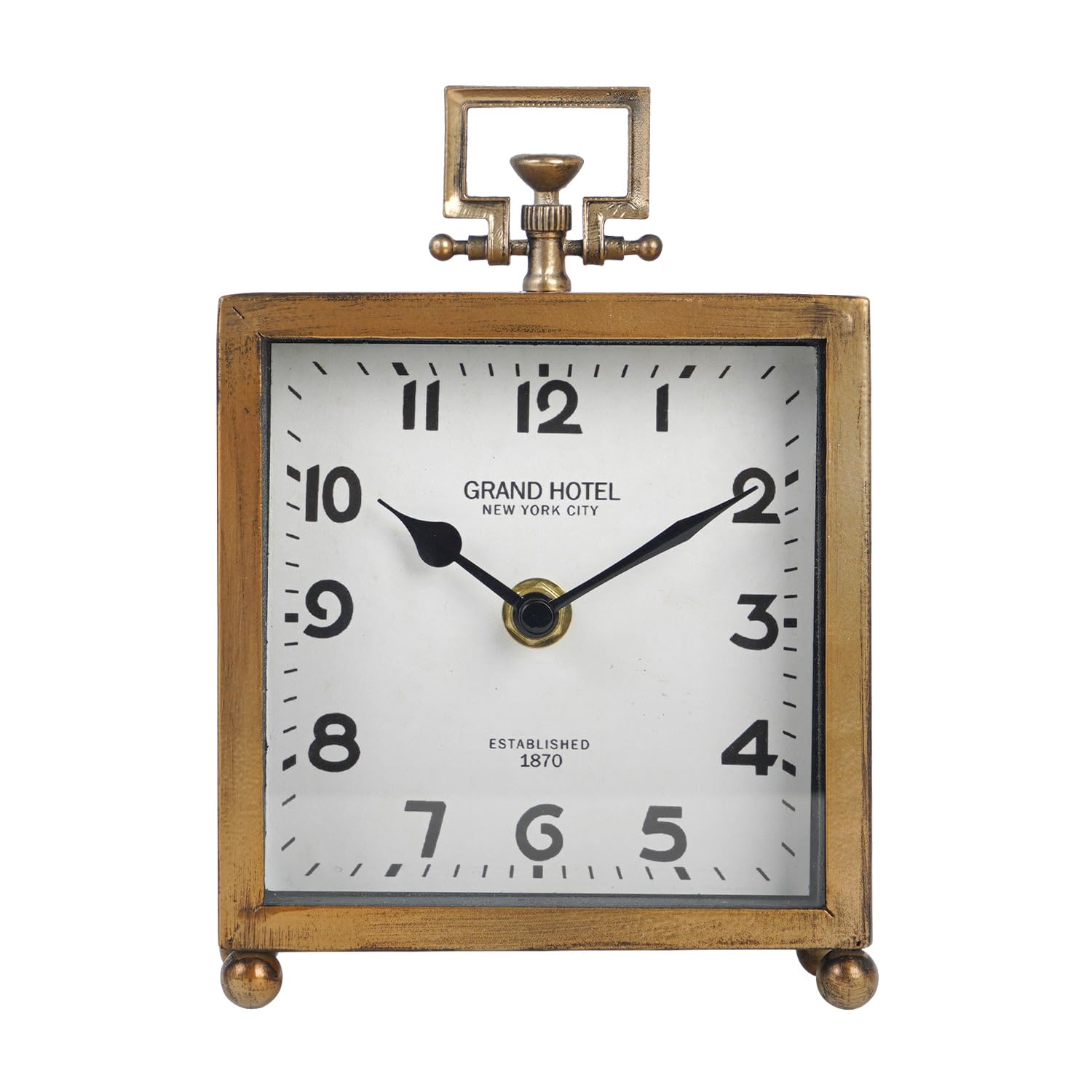 Photo 1 of NIKKY HOME Small Table Clock, Silent Non-Ticking Classic Battery Operated Decorative Mantel Desk Shelf Clock for Living Room Decor - Rose Gold