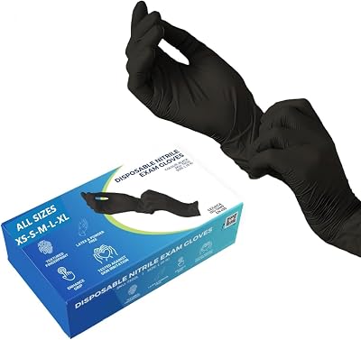 100 Brand Black Nitrile Disposable Gloves Powder Free Small 100 pcs