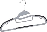 Amazon Basics Rubber Coated Plastic Hangers Grey Pack of 50 view 3