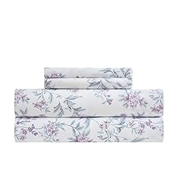 VClife White Floral Sheets Soft Microfiber