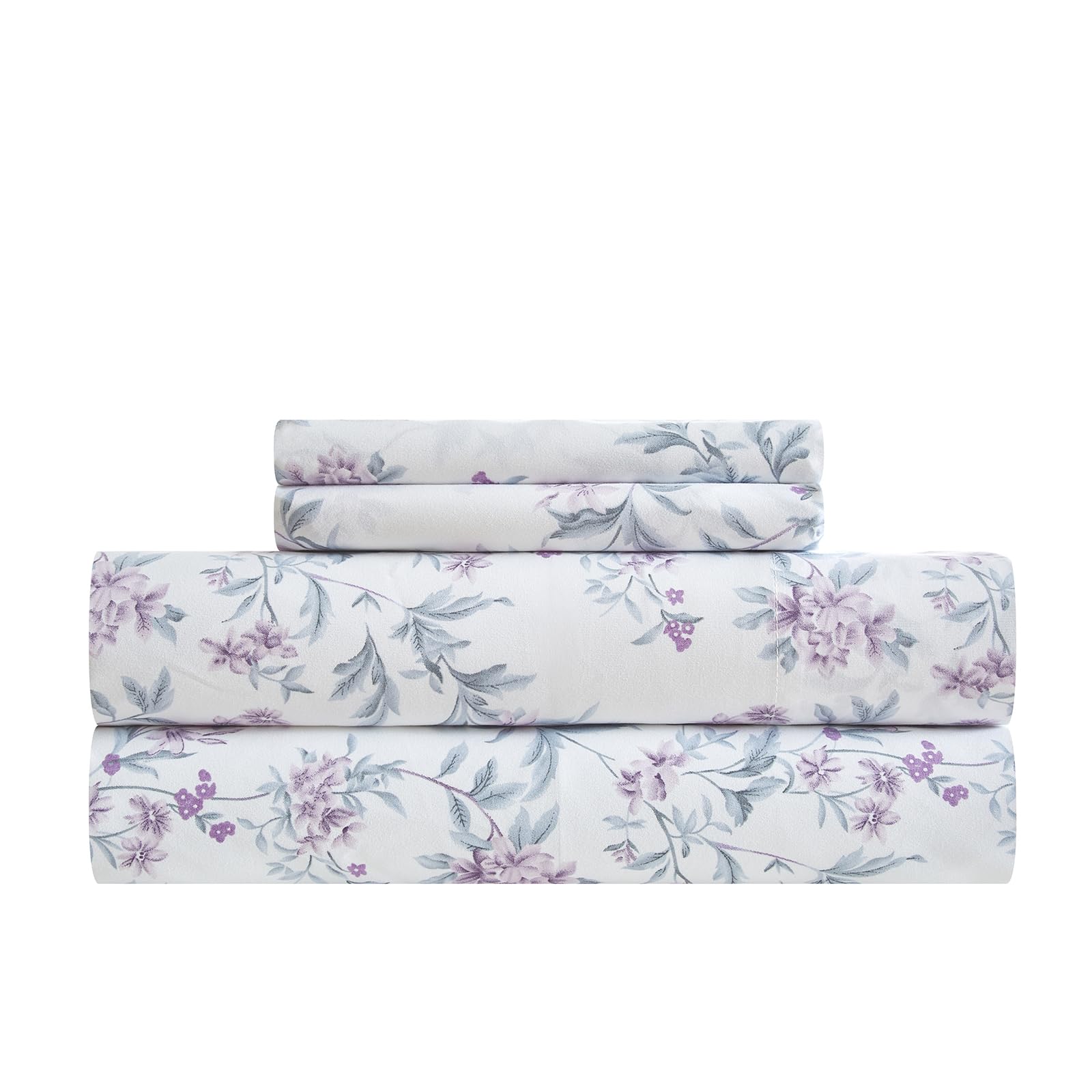 VClife White Floral Sheets Soft Microfiber