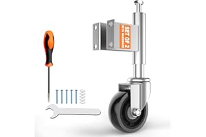 Homhoo Spring Loaded Gate Casters 4” Heavy Duty Gate Caster Wheels with Hardware (Pack of 2)