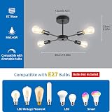 ANWIO Black 4 Light Sputnik Ceiling Chandelier with E27 Base view 2