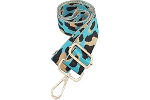 PCBAG Bag Straps Replacement Crossbody Wide Blue Leopard Print Adjustable Guitar Strap for Purses