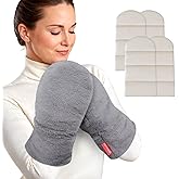 Comfheat Microwavable Heated Gloves for Arthritis Hands Pain Relief, Microwave Hand Warmers Mittens Moist Heat Hand Mitts Gift for Women Men Rheumatoid Arthritis Wrist Pain, Washable