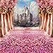 Daniu Cherry Blossoms Spring Photography Backdrop Fairytale Castle Children Photo Booth Backdground Castle Princess Theme Cake Table Decoration Banner Studio Props for Baby Prince Girl Birthday Party