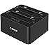 ORICO Dual-bay 2.5-inch/ 3.5-inch USB 3.0 to SATA 3.0 External Hard Drive Docking Station with Offline Clone Function [UASP Protocol and 2 x 8TB Supported]-Black