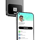 Popl Black Smart Phone Card - Sleek Modern Digital Business Card for Back of The Phone - Tap to Share NFC and QR Code - Customizable NFC Cards Compatible w/iPhone & Android (Black)