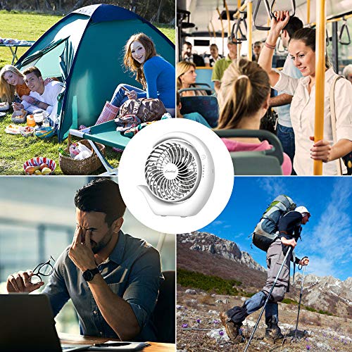 Battery Fan, Leanking Rechargeable Fan Portable Handheld Personal Mini USB Fan with 3600mAh Battery 4-13 Hours,USB Desk Fan with 3 speeds, Strong Wind, Quiet Operation Cooling for Home, Office Travel - Thumbnail 7