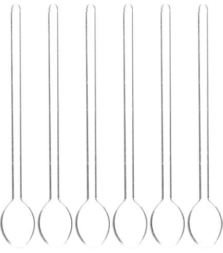 2 Pcs Clear Glass Stirring Spoons - 13cm Long Handle Teaspoons For Coffee, Cocktails, Desserts