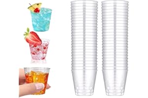 TuTuYa 50 Pack Shot Cups Plastic, 1oz/30ml Hard Thicked Plastic Shot Glasses, Clear Reusable Shot Glasses Plastic Fit for Birthday, Wedding, Festival, Party