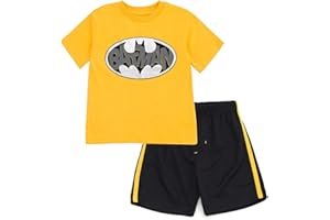 DC Comics Justice League Batman Superman Athletic T-Shirt Mesh Shorts Outfit Set Infant to Little Kid