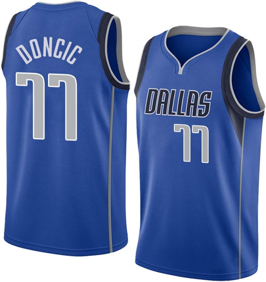 JuneBart Jersey - Dallas Mavericks 77 Doncic Embroidered Mesh Basketball Swingman Jersey