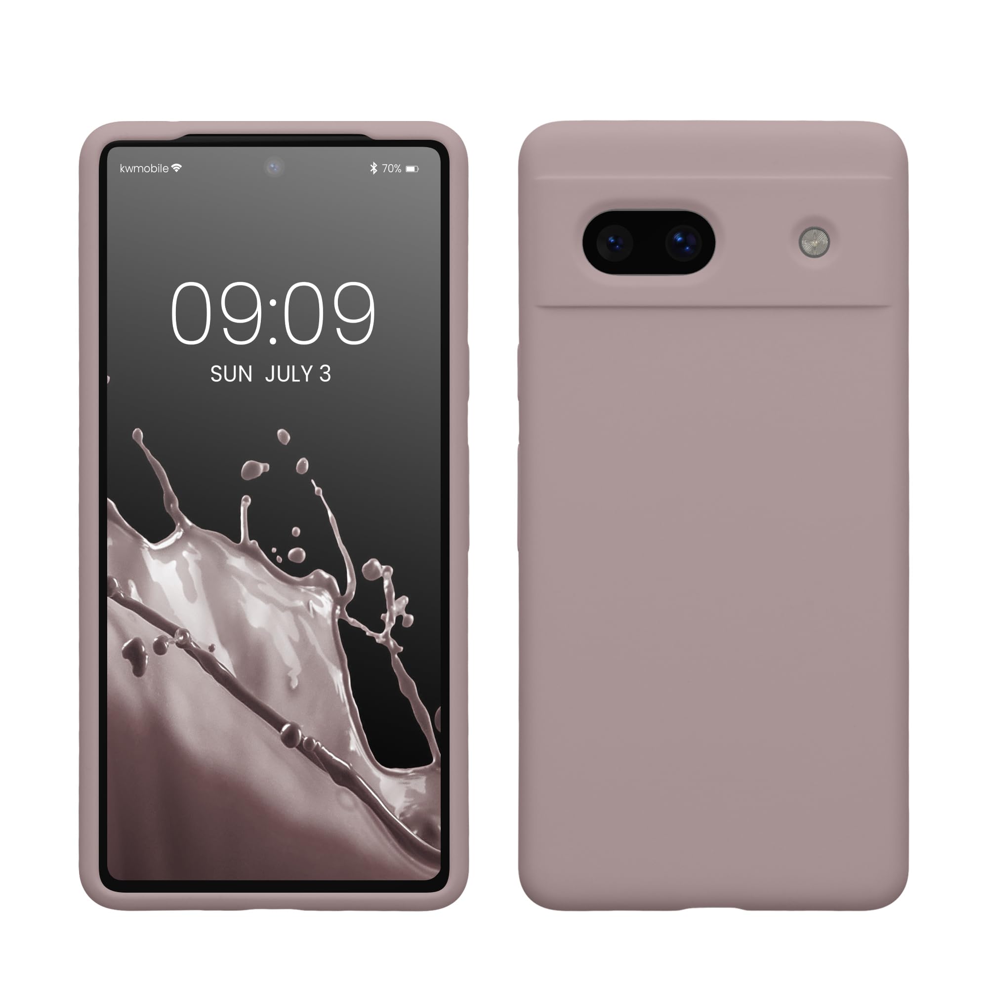 kwmobile Case Compatible with Google Pixel 7a Case - TPU Silicone Phone Cover with Soft Finish - Nude Lilac — image 1