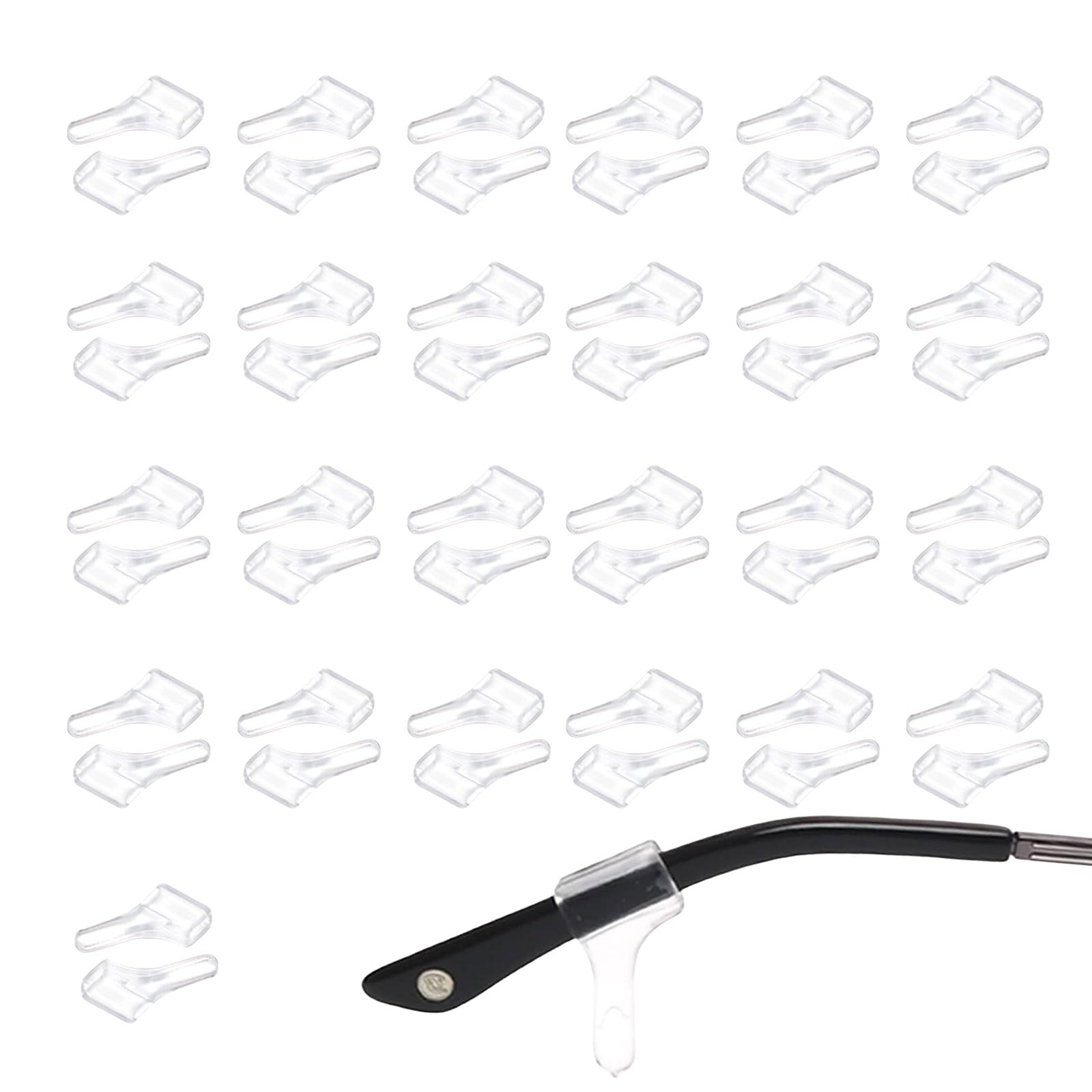 GlamRays 25 Pairs of Glasses Ear Grips Non-Slip Holder for Glasses Eyeglass Plugs Glasses Holder Glasses Non-Slip Glasses Temple for Glasses Sunglasses Reading Glasses