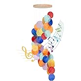 Seashell Wind Chimes for Outside - Handcrafted Colorful Spiral Shape Capiz Shells Windchime Coastal Style Decor for Indoor/Outdoors, Garden & Beach Hanging Decor for Wind Chimes Lovers and More