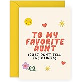 CENTRAL 23 - Birthday Card for Aunt -'My Favorite Auntie' - Funny Mothers Day Gifts for Her, Women, Ladies, Family from Nephew Or Niece - Hilarious Joke Message - Comes With Fun Stickers