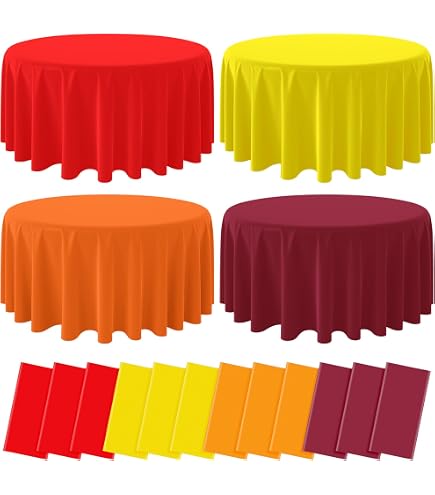 24 Pcs Thanksgiving Fall Disposable Plastic Tablecloths 54x72" | Orange Autumn Vinyl Rectangle Covers For Parties - View #4